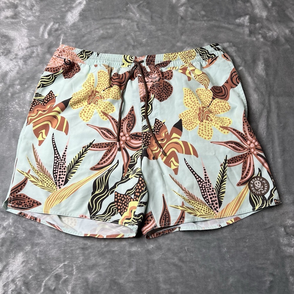 Roark Shorts Men's XL Floral Swim Drawstring Pockets Beach Surf